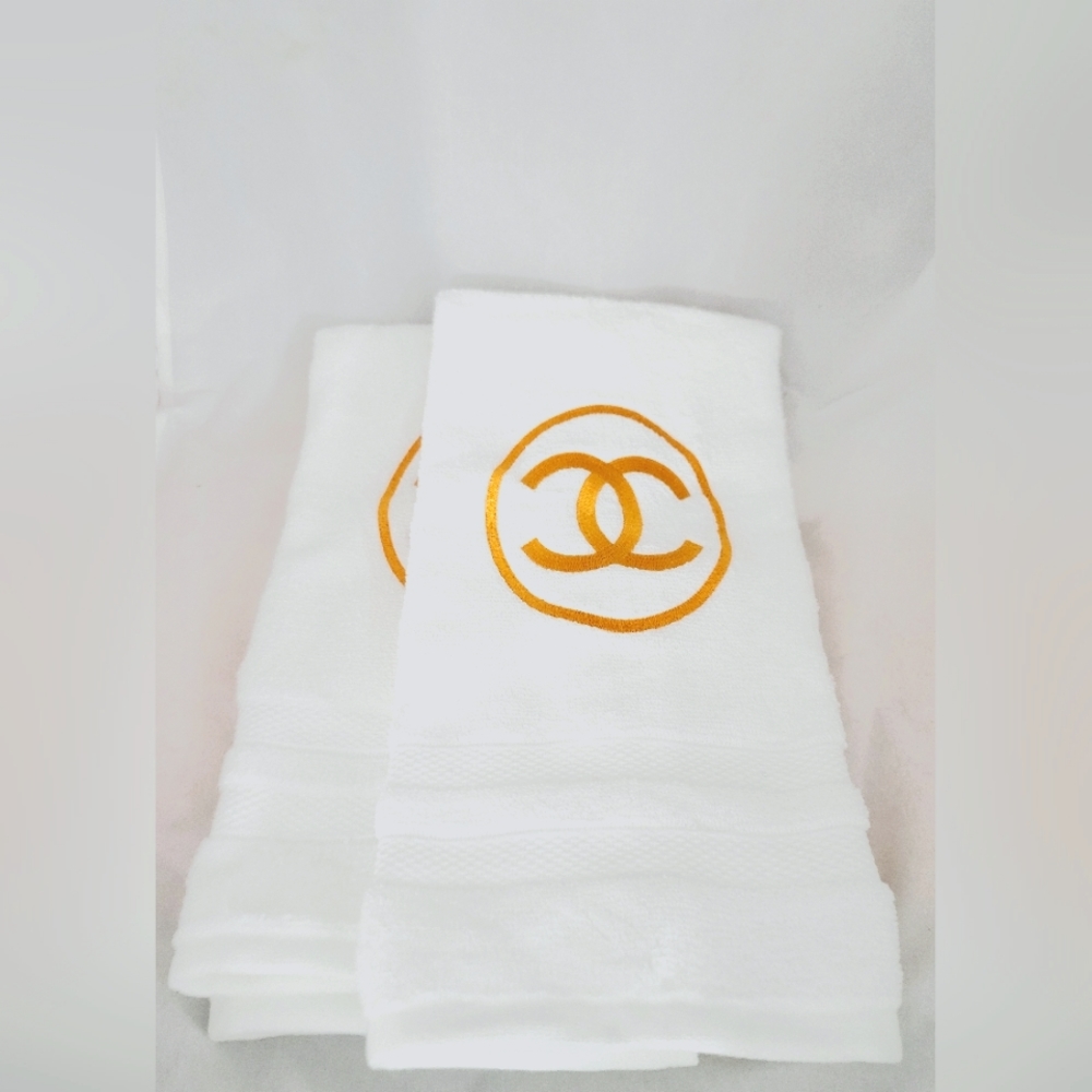 Embroidered Circled C Hand Towel